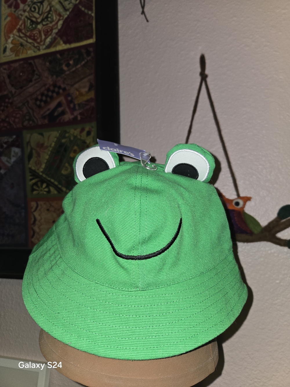 Claire's Green Frog Bucket Hat with Eye Details Kids New